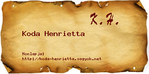 Koda Henrietta névjegykártya