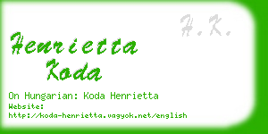 henrietta koda business card